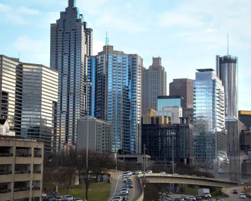 Downtown Atlanta, the suburbs of which house most of the offices in this Adventus Realty Trust portfolio.