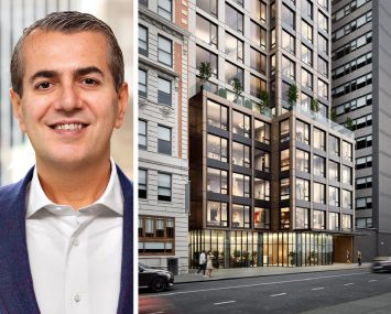 Robert Schwartz, co-founder and managing principal at S3 Capital, and a rendering of 250 West 49th Street.