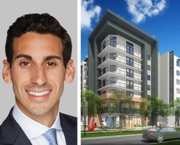 Scott Wadler of Berkadia and a rendering of the Mayla Cypress project in Fort Lauderdale, Fla.